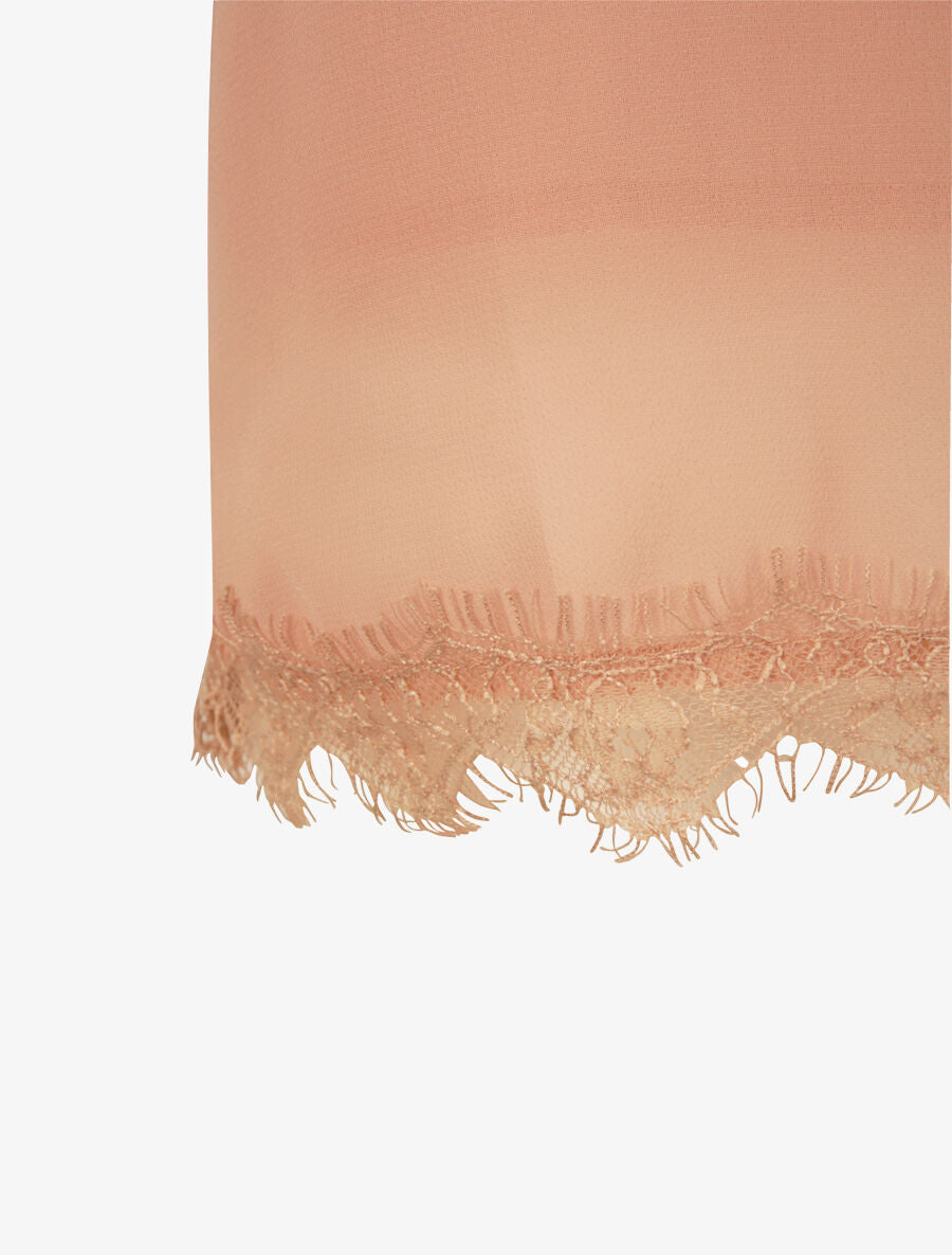 Caraco à col V en dentelle - Rose poudré - 3