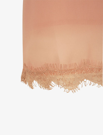 Caraco à col V en dentelle - Rose poudré - 3