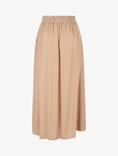 Jupe longue unie boutonnée - Beige - 2