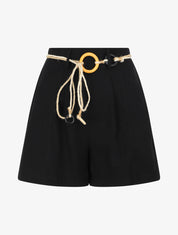 Short fluide à taille élastiquée - Noir - 1