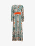 Robe longue empire imprimé fresque - Vert - 5