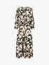 Robe longue imprimé fleurs abstraites - Noir/beige - 4