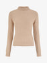 Pull en laine mélangée à col roulé - Beige - 1