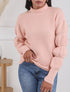 Pull en laine mélangée à manches élastiquées - Rose - 1