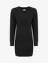 Robe pull à col en V - Noir - 1