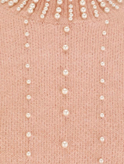 Pull à perles - Rose poudré - 3