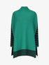 Pull carré oversize à bords rayés - Vert - 1