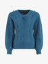 Pull corseté à manches bouffantes - Bleu canard - 5