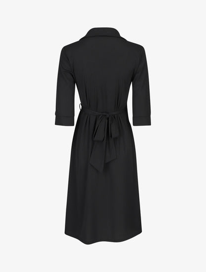 Robe portefeuille unie - Noir - 2