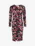 Robe ajustée drapée imprimé graphique - Fushia - 5