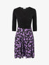 Robe patineuse drapée et fleuri - Violet - 1