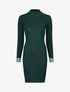 Robe pull à col montant et motifs grec - Vert - 1
