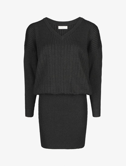 Robe pull stretch pailletté - Noir - 4