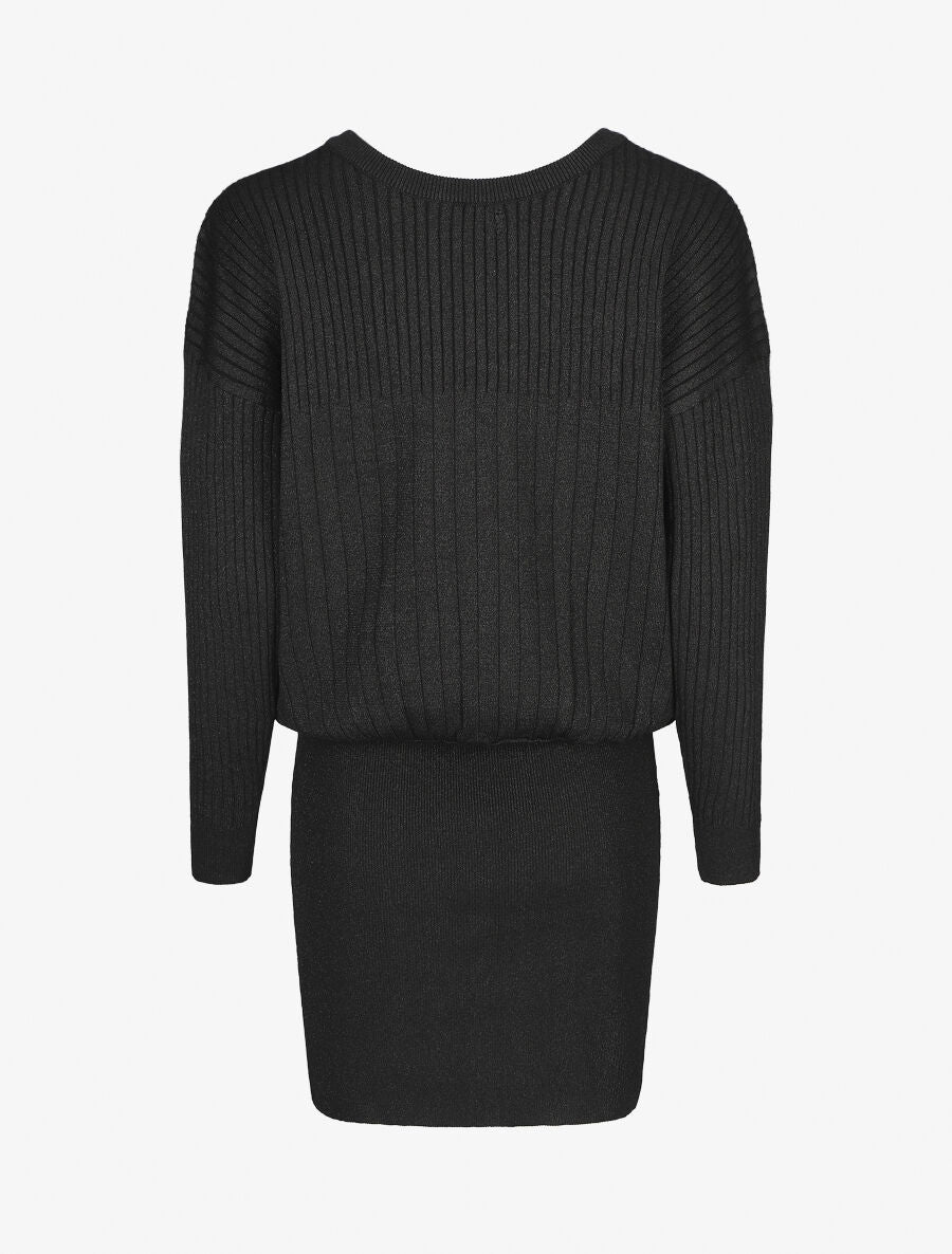 Robe pull stretch pailletté - Noir - 2