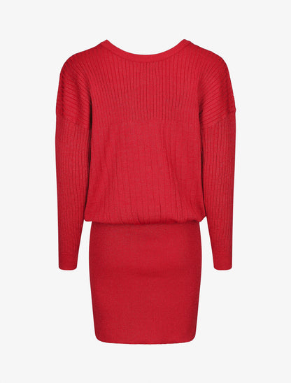 Robe pull stretch pailletté - Rouge - 2