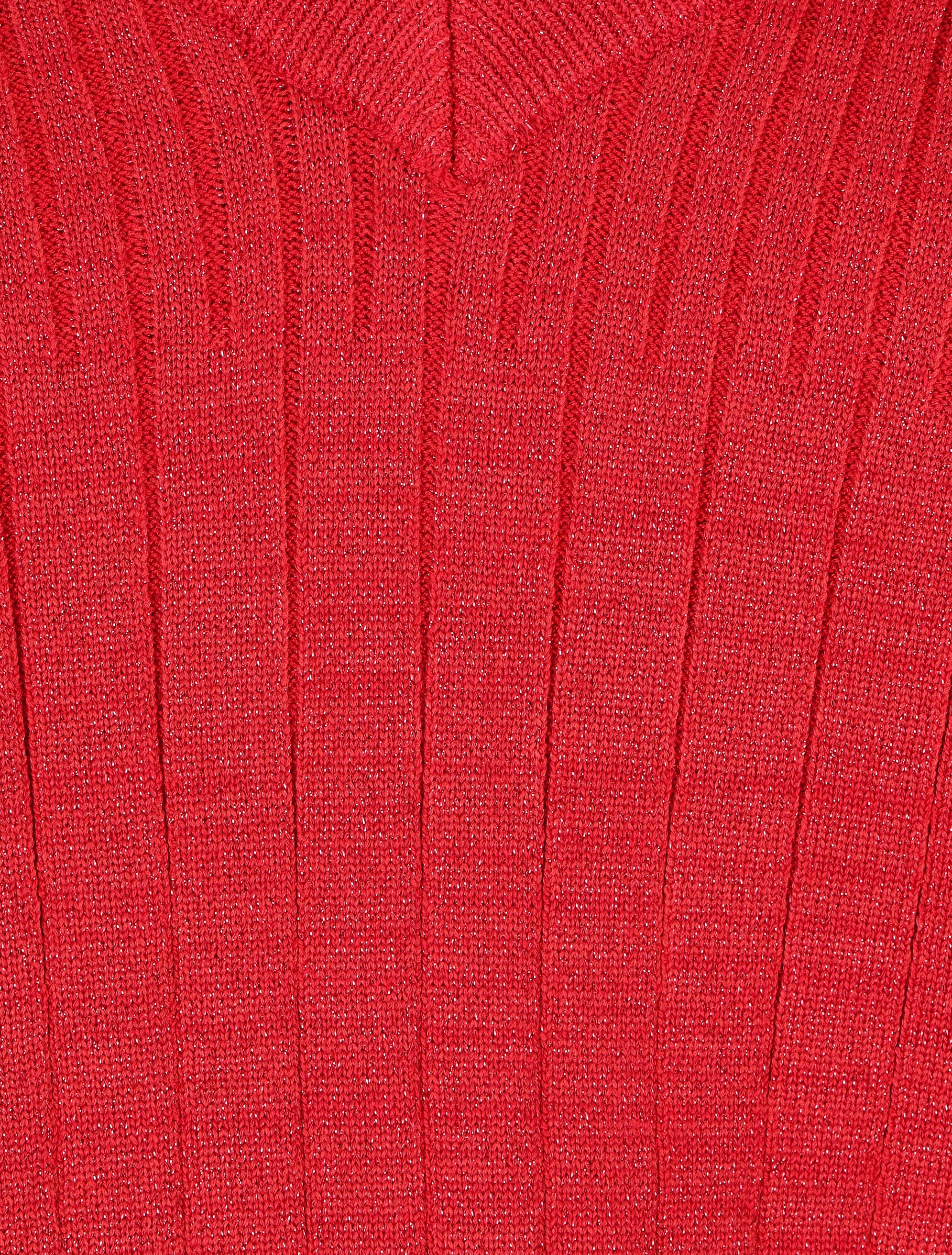 Robe pull stretch pailletté - Rouge - 3
