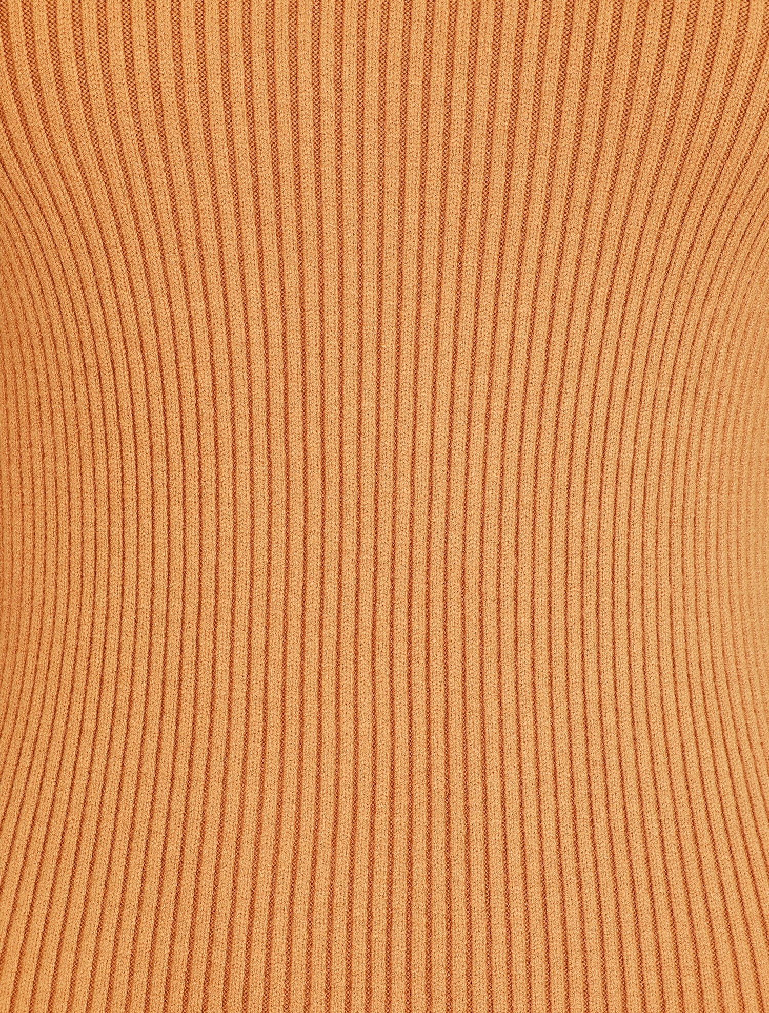 Pull ajusté côtelé à col montant - Ocre - 3