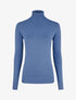 Pull fin en cachemire mélangée à col roulé - Bleu - 5