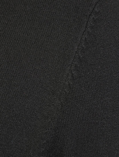 Pull fin en cachemire mélangée à col V - Noir - 3