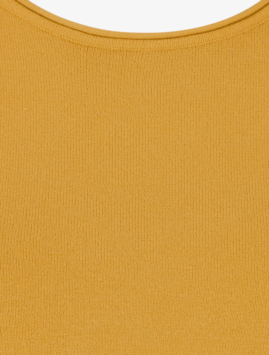 Pull fin en cachemire mélangée à col rond - Jaune - 3