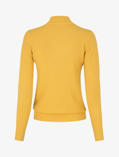 Pull col montant en laine mélangée - Jaune - 2
