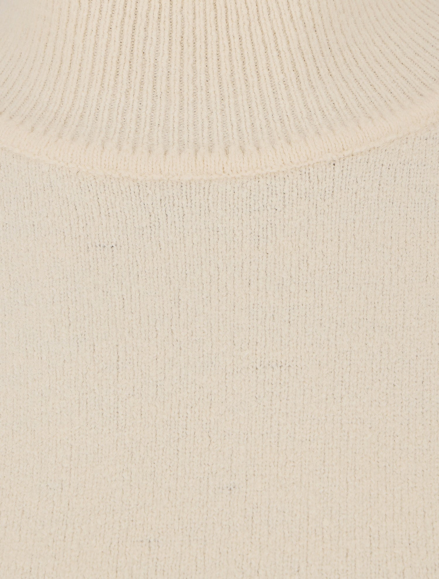 Pull col montant en laine mélangée - Beige - 3