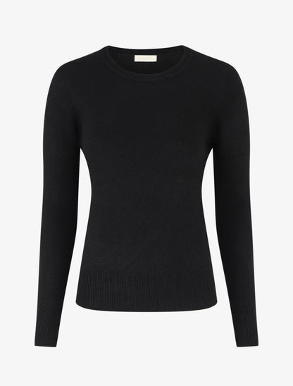Pull col rond en cachemire mélangé - Noir - 4