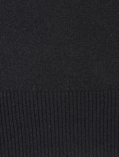 Pull col rond en laine mélangée - Noir - 3