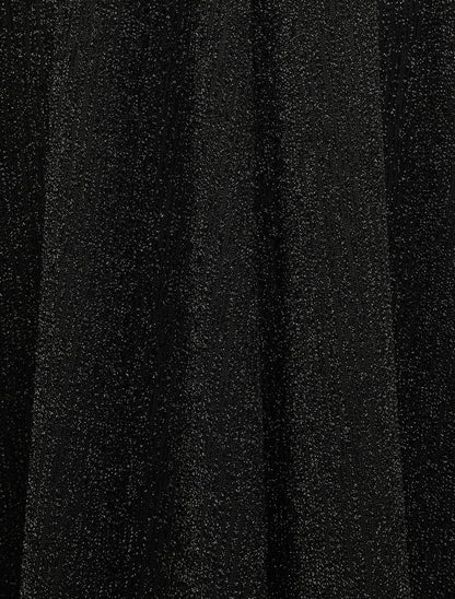 Robe patineuse irisée à col V - Noir - 4