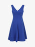 Robe patineuse unie à col V - Bleu roi - 1