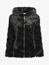Manteau à capuche en fourrure synthétique - Noir - 4