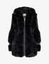 Manteau zippé en simili et fausse fourrure - Noir - 4