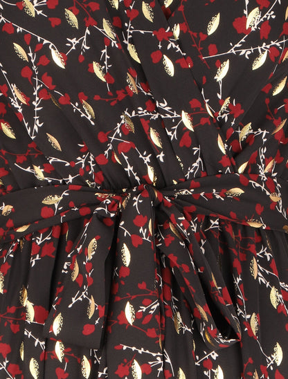 Robe cache-coeur à détails irisé - Noir - 3