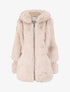 Manteau zippé en simili et fausse fourrure - Beige - 4