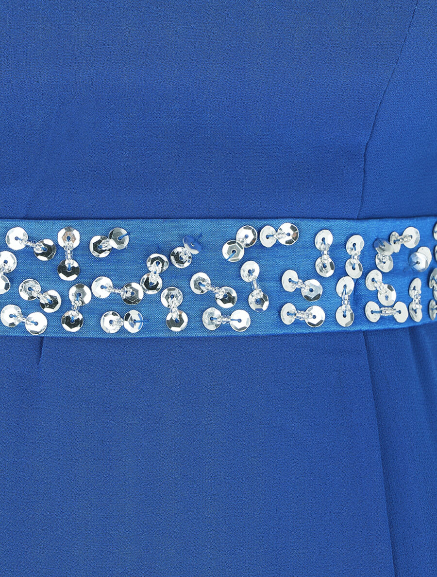 Robe bustier évasée à sequins - Bleu roi - 3