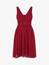 Robe unie col cache-coeur plissé - Bordeaux - 1