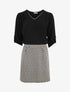Robe droite à motif géométrique - Noir - 1