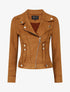 Veste en suédine style perfecto - Camel foncé - 5