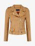 Veste en suédine style perfecto à zip - Camel clair - 1