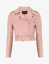 Veste courte en suédine style perfecto - Rose - 1