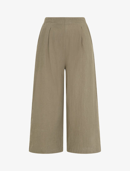 Pantalon ample à taille élastiquée - Kaki - 5