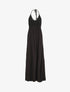 Robe longue dos-nu et broderies - Noir - 1