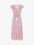 Robe longue élastiquée à imprimé petites fleurs - Rouge - 5