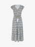Robe longue élastiquée à imprimé petites fleurs - Noir - 5