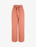 Pantalon droit uni taille haute élastiquée - Rose - 1