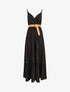 Robe longue unie coupe empire - Noir - 1
