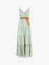 Robe longue unie coupe empire - Vert - 1
