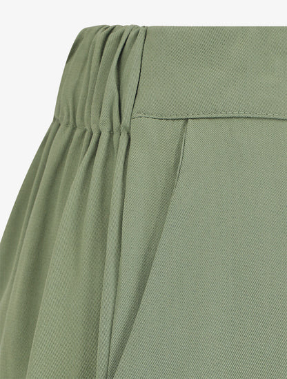 Short taille haute évasé uni - Kaki - 3