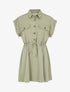 Robe chemise courte unie manches courtes - Kaki - 1