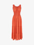 Robe longue évasée à pois sans manches - Rouge - 1